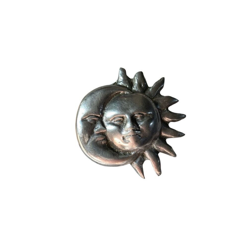Rare Flamingo Pewter Anthropomorphic Sun Moon Whimsigoth small wall hanging